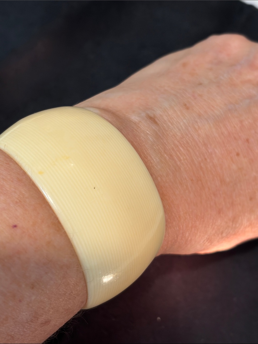 Vintage Wide Cream Cuff Bracelet - Picture 8 of 8